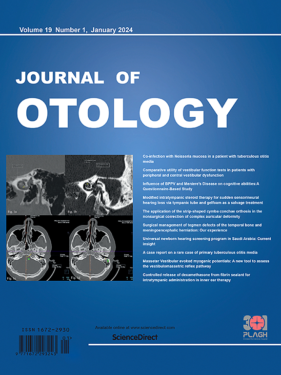 Go to journal home page - Journal of Otology